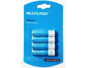PILHAS+RECARREGAVEIS+AA+2500MAH+C%2F+4+UNID+CB052+MULTILASER