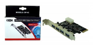 PLACA+PCI-E+EXPRESS+CARD+4+PORTAS+USB+3.0+DP-43+DEX