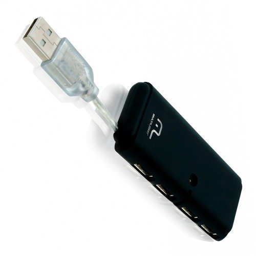 HUB 4 PORTAS USB 2.0 SLIM PRETO MULTILASER AC064