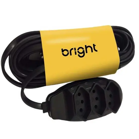 EXTENSÃO ELÉTRICA 3TOMADAS 5 METROS PRETO BRIGHT FL008