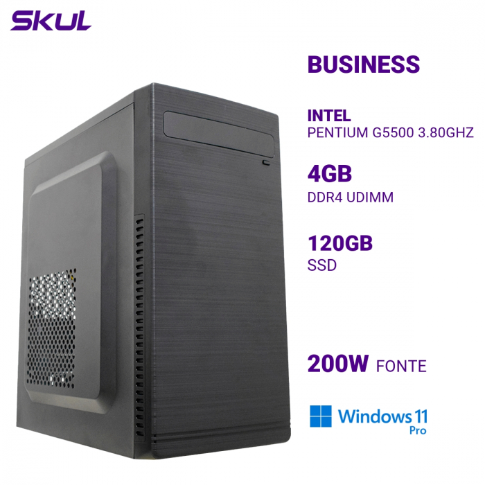 COMPUTADOR PENTIUM G5500/3.80GHZ/4GB/SSD120/8THG/W11PRO/SKUL