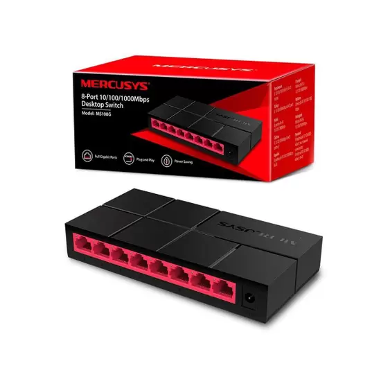 SWITCH 8 PORTAS MS108G 10/100/1000MBPS MERCUSYS 226367