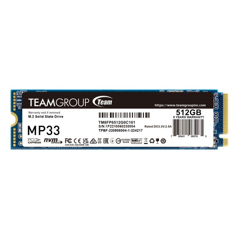 DISCO SOLIDO SSD SATA3 512GB NVME M.2 MP33 PRO TEAMGROUP