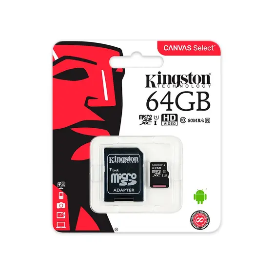 CART DE MEM 64GB NAC. ADAPTADOR+SD SDXC/64GB KINGSTON