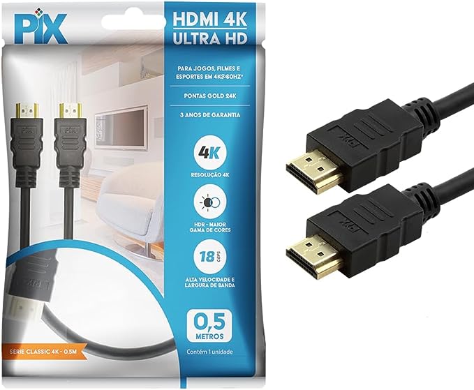 CABO HDMI GOLD NAC. 2.0 5 METROS 4K ULTRA 19P 0328 PIX