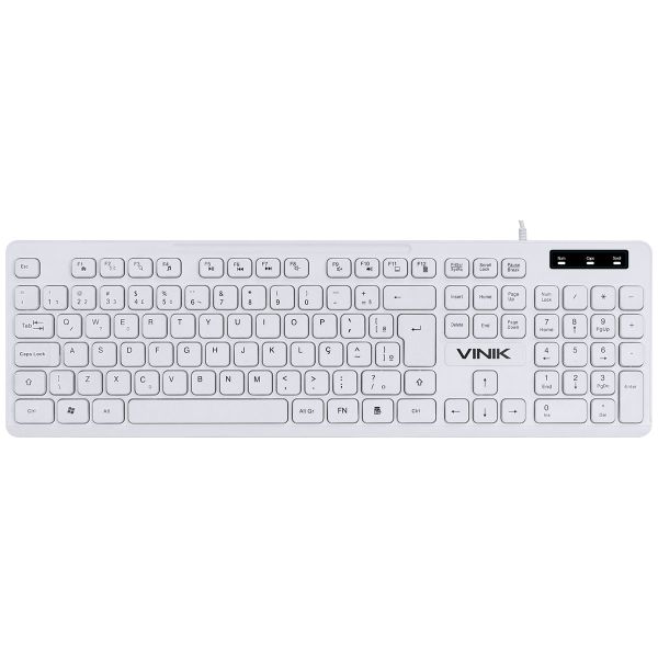 TECLADO USB MULTI SLIM BRANCO TECLAS CHOCOLATE TCB200 VINIK