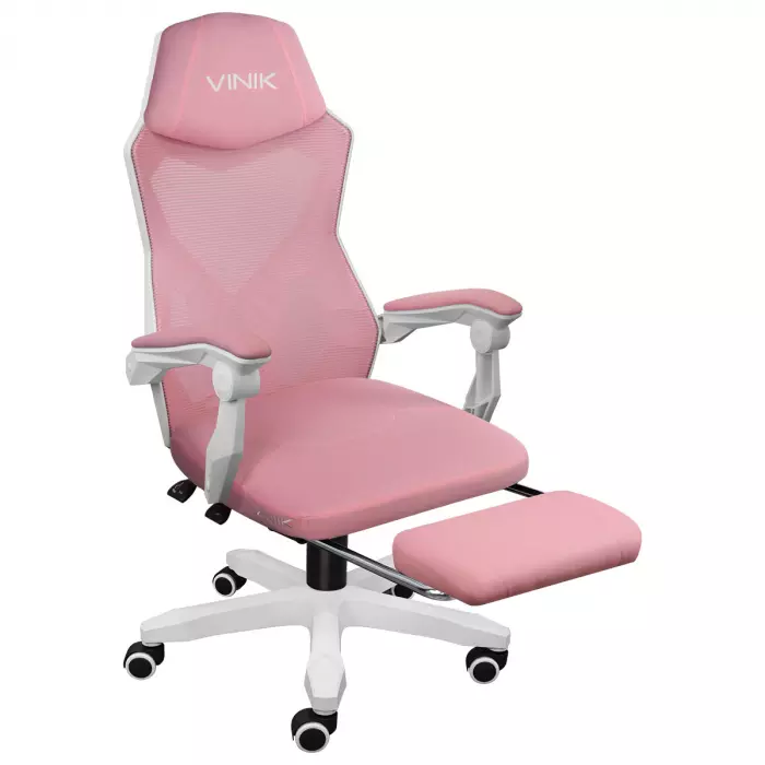 CADEIRA GAMER ROCKET BRANCA COM ROSA VINIK 112103