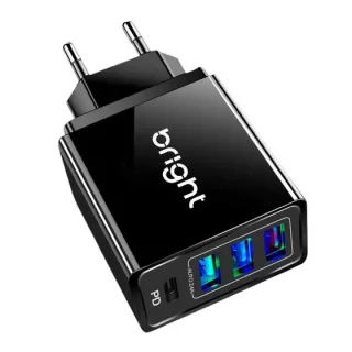 CARREGADOR+SMART+6A+36W+4+PORTAS+USB+BRIGHT+CG002