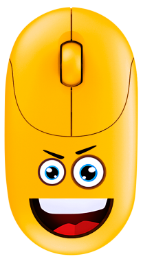 MOUSE EMOJI KIDS YELLOW WIRELESS 2.4 GHZ BRIGHT KMS003