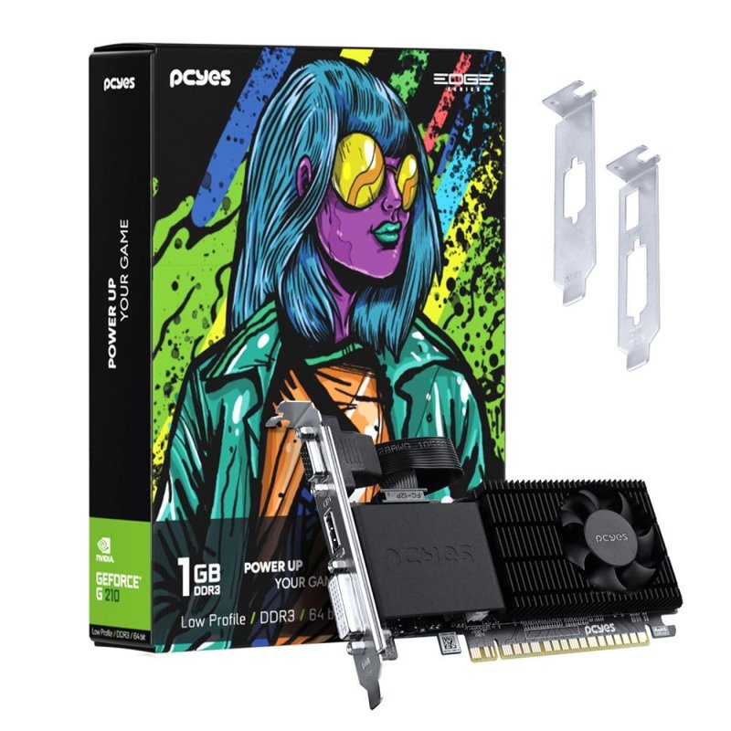 PLACA DE VIDEO PCIE 1GB NAC. G210/DDR3/64BITS/GEFORCE PCYES